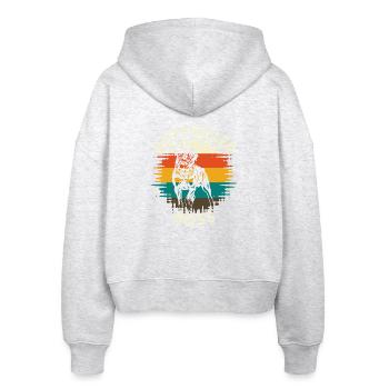 Rottweiler Alpha Leader Vintage Style - Stanley/Stella Boxy Women’s Organic Zip Hoodie Ida - heather white - Back - AI Model Female 172 dark (172cm)