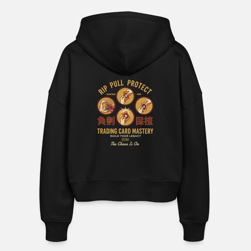 Rip Pull Protect Trading Card Mastery Bau deine - Stanley/Stella Boxy Frauen Bio Zip Hoodie Ida - Schwarz