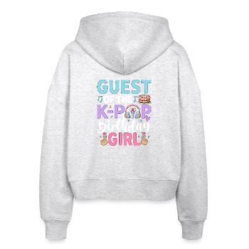 Guest Of The K-Pop Birthday Girl - Stanley/Stella Boxy Women’s Organic Zip Hoodie Ida - heather white - Back - AI Model Female 172 dark (172cm)