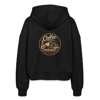 Coffee Truck Driver Occupation - Stanley/Stella Boxy Women’s Organic Zip Hoodie Ida - black - Back - AI Model Female 172 light (172cm)