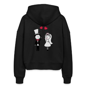ehepaar_002 - Stanley/Stella Boxy Frauen Bio Zip Hoodie Ida - Schwarz - Hinten - AI Model Female 172 light (172cm)