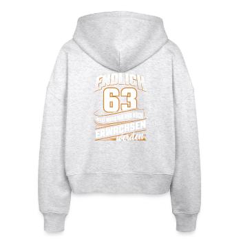 63 Jahre Geburtstag Geburtstag Erwachsenen - Stanley/Stella Boxy Frauen Bio Zip Hoodie Ida - Weiß meliert - Hinten - AI Model Female 172 dark (172cm)