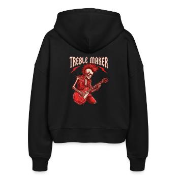 Treble Maker Gitarrist Musiker Wortspiel Rock - Stanley/Stella Boxy Frauen Bio Zip Hoodie Ida - Schwarz - Hinten - AI Model Female 172 light (172cm)