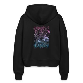 tattoo outlines - Stanley/Stella Boxy Frauen Bio Zip Hoodie Ida - Schwarz - Hinten - AI Model Female 172 light (172cm)