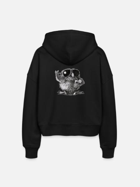Coole Eule - Stanley/Stella Boxy Frauen Bio Zip Hoodie Ida - Schwarz