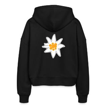 Edelweiss - Stanley/Stella Boxy Frauen Bio Zip Hoodie Ida - Schwarz - Hinten - AI Model Female 172 light (172cm)