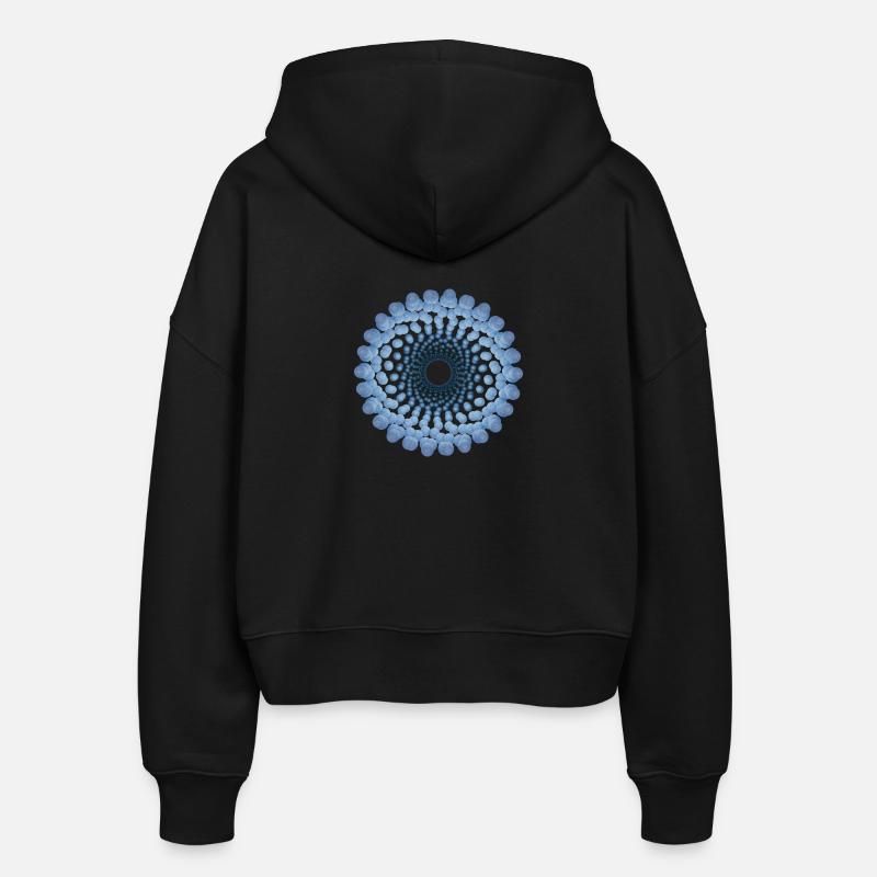 atom - cellular seven - Stanley/Stella Boxy Women’s Organic Zip Hoodie Ida - black