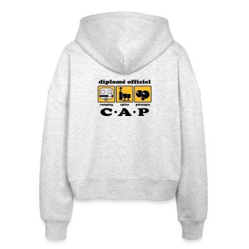 Camping Aperitif Schalen flex - Stanley/Stella Boxy Frauen Bio Zip Hoodie Ida - Weiß meliert - Hinten - AI Model Female 172 dark (172cm)