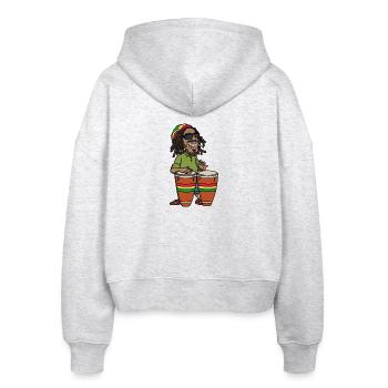 Reggae Reggaeton Jamaika Reggaemusik Ragga Rasta - Stanley/Stella Boxy Frauen Bio Zip Hoodie Ida - Weiß meliert - Hinten - AI Model Female 172 dark (172cm)