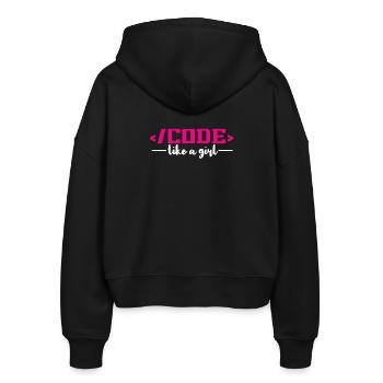 Codierung Programmierung Informatik - Stanley/Stella Boxy Frauen Bio Zip Hoodie Ida - Schwarz - Hinten - AI Model Female 172 light (172cm)