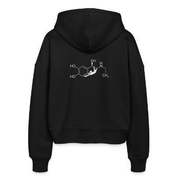 Adrenalin – Klettern auf Molekülebene - Stanley/Stella Boxy Frauen Bio Zip Hoodie Ida - Schwarz - Hinten - AI Model Female 172 light (172cm)