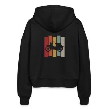Retro Simson Schwalbe KR50 KR51 DDR Ossi Geschenk - Stanley/Stella Boxy Frauen Bio Zip Hoodie Ida - Schwarz - Hinten - AI Model Female 172 light (172cm)