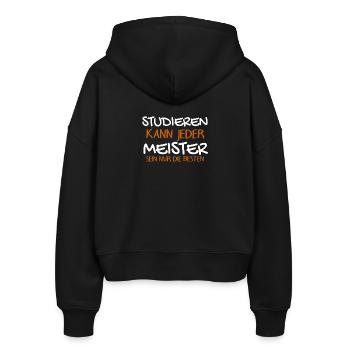 Studieren Kann Jeder - Meister Meisterprüfung - Stanley/Stella Boxy Frauen Bio Zip Hoodie Ida - Schwarz - Hinten - AI Model Female 172 light (172cm)
