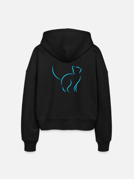 Katze - Stanley/Stella Boxy Frauen Bio Zip Hoodie Ida - Schwarz