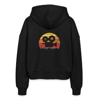 Filmkamera Regisseur Filmemachen - Stanley/Stella Boxy Frauen Bio Zip Hoodie Ida - Schwarz - Hinten - AI Model Female 172 light (172cm)