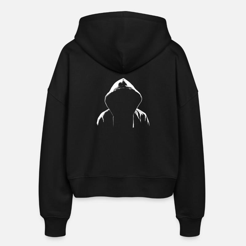 Sweat à capuche Style Hacker - Veste à capuche bio Ida Stanley/Stella Femme - noir