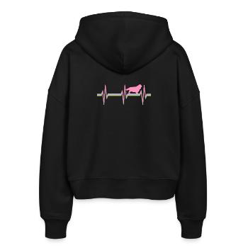 Cavalier King Charles - Stanley/Stella Boxy Frauen Bio Zip Hoodie Ida - Schwarz - Hinten - AI Model Female 172 light (172cm)