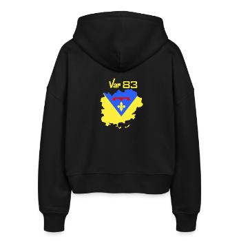 Var - Stanley/Stella Boxy Frauen Bio Zip Hoodie Ida - Schwarz - Hinten - AI Model Female 172 light (172cm)