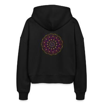Mandala lumineux aux couleurs néon - Veste à capuche bio Ida Stanley/Stella Femme - noir - Dos - AI Model Female 172 light (172cm)