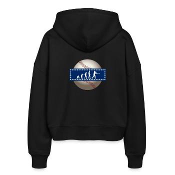 EVOLUTION BASEBALL SPORT USA GESCHENK - Stanley/Stella Boxy Frauen Bio Zip Hoodie Ida - Schwarz - Hinten - AI Model Female 172 light (172cm)