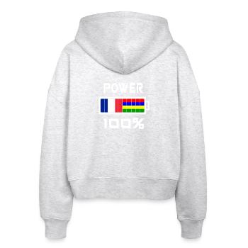 Mauritius and France feed 100% - Stanley/Stella Boxy Women’s Organic Zip Hoodie Ida - heather white - Back - AI Model Female 172 dark (172cm)