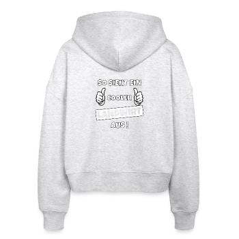 Landwirt - Bauer Tierhalter, lustiges Lanwirtshirt - Stanley/Stella Boxy Frauen Bio Zip Hoodie Ida - Weiß meliert - Hinten - AI Model Female 172 dark (172cm)