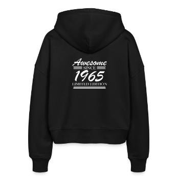 1965 - Jahrgang 1965 - Stanley/Stella Boxy Frauen Bio Zip Hoodie Ida - Schwarz - Hinten - AI Model Female 172 light (172cm)