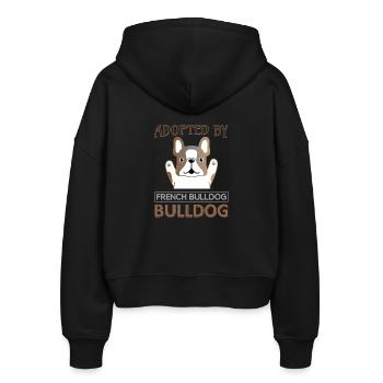 Adopts French Bulldog - Stanley/Stella Boxy Women’s Organic Zip Hoodie Ida - black - Back - AI Model Female 172 light (172cm)