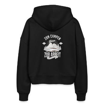 Camping Roadtrip Motiv Wohnmobil Berge - Stanley/Stella Boxy Frauen Bio Zip Hoodie Ida - Schwarz - Hinten - AI Model Female 172 light (172cm)