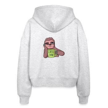 Fauler Mitarbeiter - Stanley/Stella Boxy Frauen Bio Zip Hoodie Ida - Weiß meliert - Hinten - AI Model Female 172 dark (172cm)