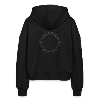 Golden Sun Ring Ray Frame - Stanley/Stella Boxy Women’s Organic Zip Hoodie Ida - black - Back - AI Model Female 172 light (172cm)