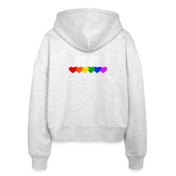Sexualität Statement Lgbt Gleichberechtigung Herz - Stanley/Stella Boxy Frauen Bio Zip Hoodie Ida - Weiß meliert - Hinten - AI Model Female 172 dark (172cm)