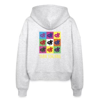 Team Schlange - Stanley/Stella Boxy Frauen Bio Zip Hoodie Ida - Weiß meliert - Hinten - AI Model Female 172 dark (172cm)