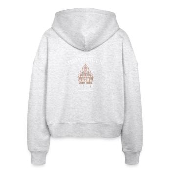 Memmingen, Siebendächerhaus, Schwaben, Bayern - Stanley/Stella Boxy Frauen Bio Zip Hoodie Ida - Weiß meliert - Hinten - AI Model Female 172 dark (172cm)