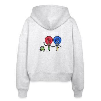 Padelteam Padel Spieler Ball Statement Racket - Stanley/Stella Boxy Frauen Bio Zip Hoodie Ida - Weiß meliert - Hinten - AI Model Female 172 dark (172cm)