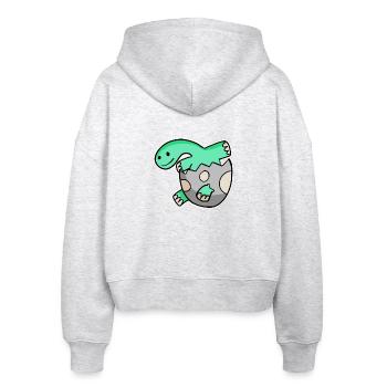 Baby Dino - Stanley/Stella Boxy Frauen Bio Zip Hoodie Ida - Weiß meliert - Hinten - AI Model Female 172 dark (172cm)