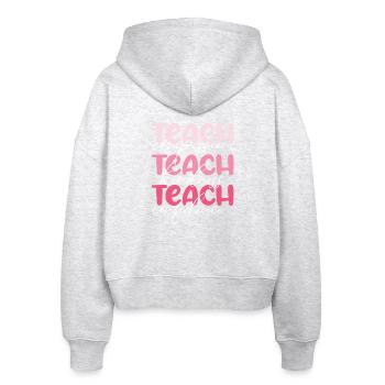 Lehrer-Lehren Mitgefühl, Freundlichkeit und Selbstvertrauen - Stanley/Stella Boxy Frauen Bio Zip Hoodie Ida - Weiß meliert - Hinten - AI Model Female 172 dark (172cm)