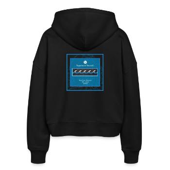 Surf Design Waves Logo Polynesian - Stanley/Stella Boxy Women’s Organic Zip Hoodie Ida - black - Back - AI Model Female 172 light (172cm)