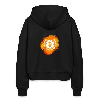 Bitcoin Crypto Cryptocurrency Splash - Stanley/Stella Boxy Women’s Organic Zip Hoodie Ida - black - Back - AI Model Female 172 light (172cm)
