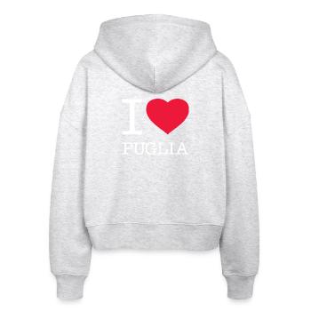 I LOVE PUGLIA Puglia Apulia - Stanley/Stella Boxy Women’s Organic Zip Hoodie Ida - heather white - Back - AI Model Female 172 dark (172cm)