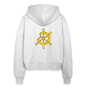 Steering Wheel Captain Cheese - Stanley/Stella Boxy Women’s Organic Zip Hoodie Ida - heather white - Back - AI Model Female 172 dark (172cm)