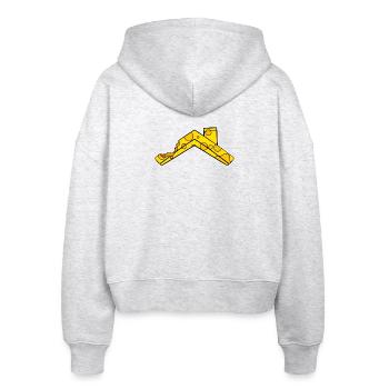 House Roof Cheese - Stanley/Stella Boxy Women’s Organic Zip Hoodie Ida - heather white - Back - AI Model Female 172 dark (172cm)