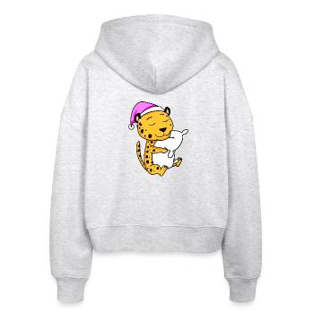 Gepard Müde Ausschlafen Schlafen Mädchen - Stanley/Stella Boxy Frauen Bio Zip Hoodie Ida - Weiß meliert - Hinten - AI Model Female 172 dark (172cm)