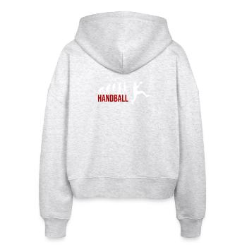 Evolution Handball - Stanley/Stella Boxy Frauen Bio Zip Hoodie Ida - Weiß meliert - Hinten - AI Model Female 172 dark (172cm)
