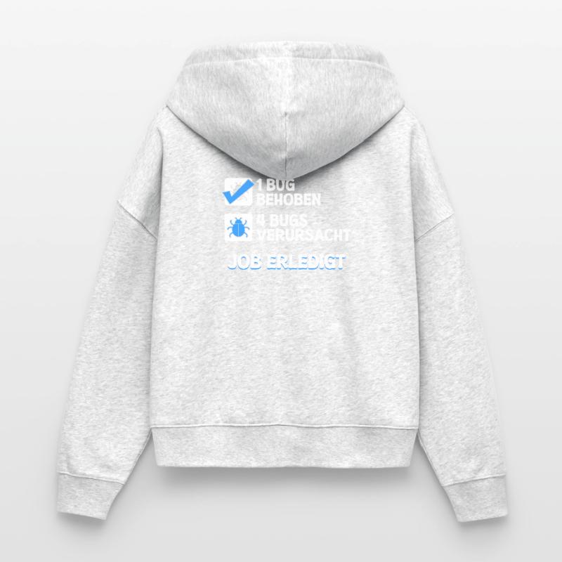 Developer Coden Skripting Bugs Debug Bugfixing Stanley/Stella Boxy Frauen Bio Zip Hoodie Ida