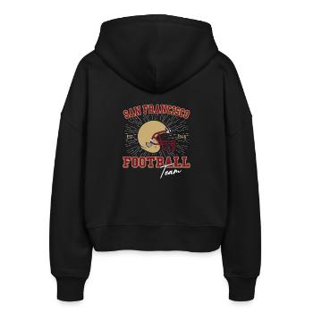 San Francisco Football - Stanley/Stella Boxy Frauen Bio Zip Hoodie Ida - Schwarz - Hinten - AI Model Female 172 light (172cm)