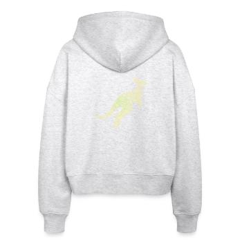 Känguru Aborigine Motive, Stamm - Stanley/Stella Boxy Frauen Bio Zip Hoodie Ida - Weiß meliert - Hinten - AI Model Female 172 dark (172cm)