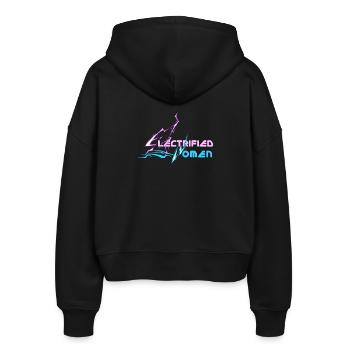 electrified women lightning - Stanley/Stella Boxy Frauen Bio Zip Hoodie Ida - Schwarz - Hinten - AI Model Female 172 light (172cm)