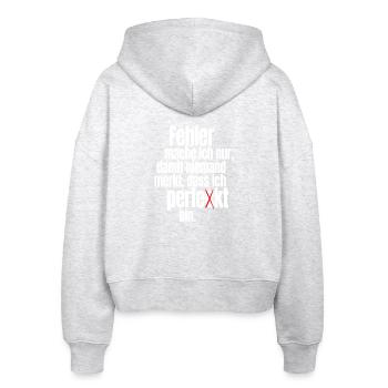 Fehler Mache Ich Nur Perfekt Selbstironie Büro - Stanley/Stella Boxy Frauen Bio Zip Hoodie Ida - Weiß meliert - Hinten - AI Model Female 172 dark (172cm)