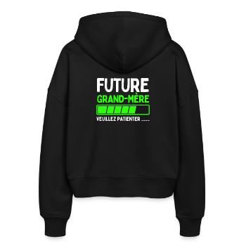 Grandmother-to-be - Stanley/Stella Boxy Women’s Organic Zip Hoodie Ida - black - Back - AI Model Female 172 light (172cm)